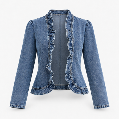 Lena Fitted Waist Jacket, Ruffle Trim | Hudson & Wells