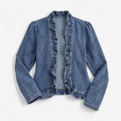 Lena Fitted Waist Jacket, Ruffle Trim | Hudson & Wells