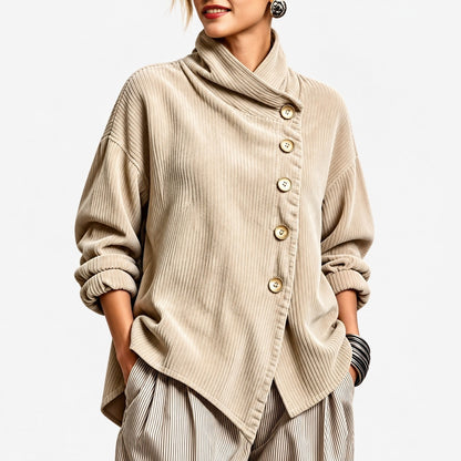 Lettie Relaxed Fit Shirt Jacket — Apricot | Hudson & Wells