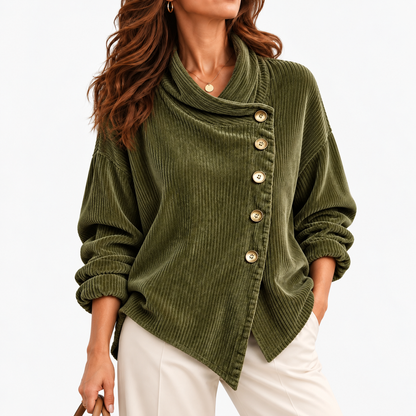 Lettie Relaxed Fit Shirt Jacket — Army Green | Hudson & Wells