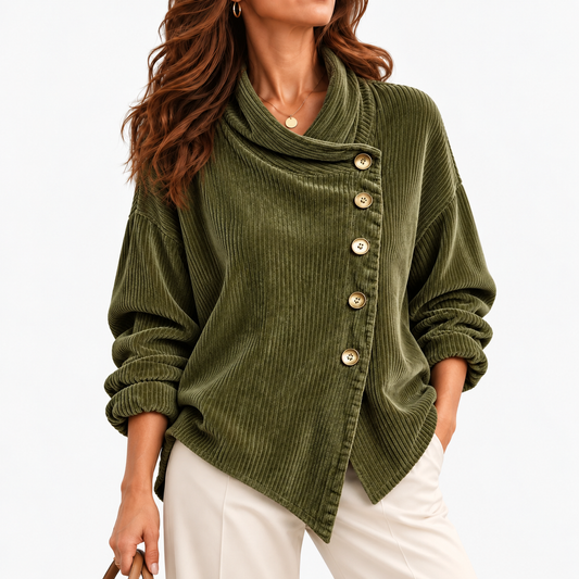 Lettie Relaxed Fit Shirt Jacket — Army Green | Hudson & Wells