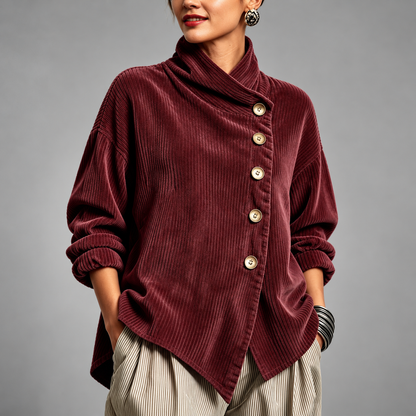 Lettie Relaxed Fit Shirt Jacket — Burgundy | Hudson & Wells
