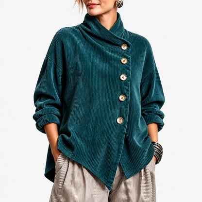 Lettie Relaxed Fit Shirt Jacket — Dark Green | Hudson & Wells