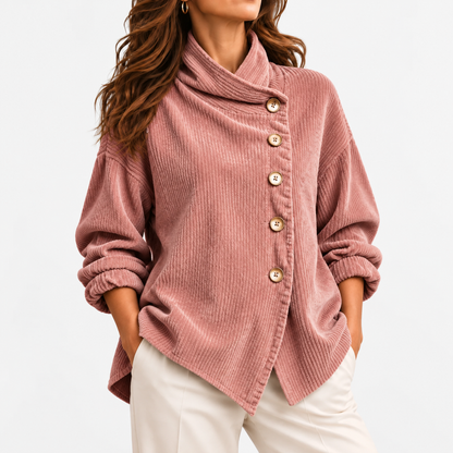 Lettie Relaxed Fit Shirt Jacket — Pink / Red | Hudson & Wells
