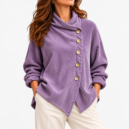 Lettie Relaxed Fit Shirt Jacket — Purple | Hudson & Wells