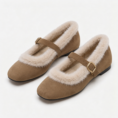 Lillian Women's Orthopedic Comfort Mary Janes, Faux-Fur Trim | Hudson & Wells