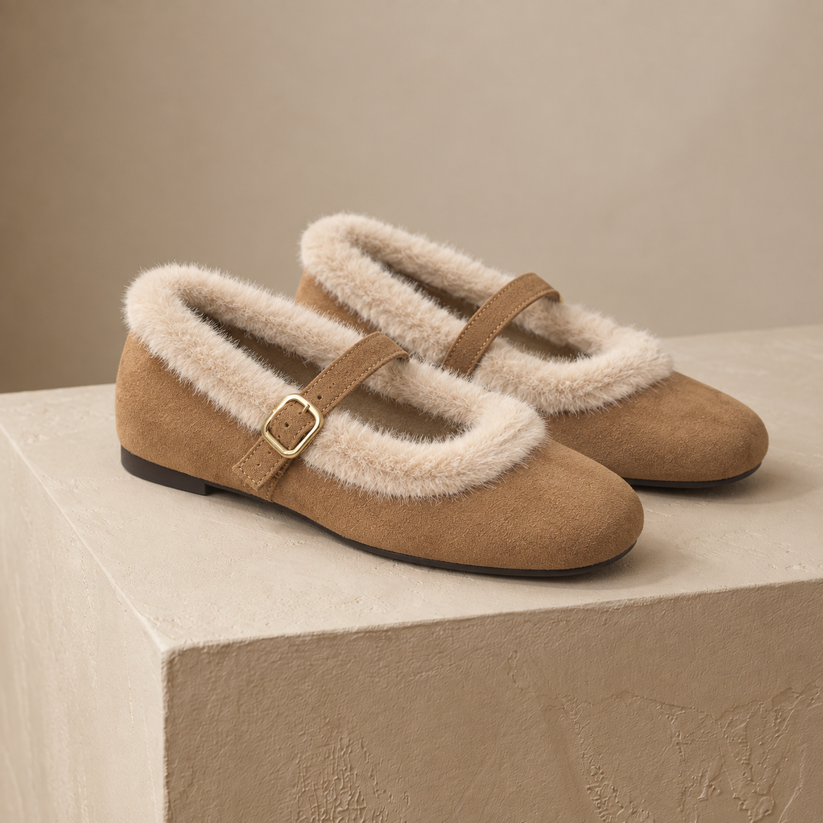 Lillian Women's Orthopedic Comfort Mary Janes, Faux-Fur Trim | Hudson & Wells