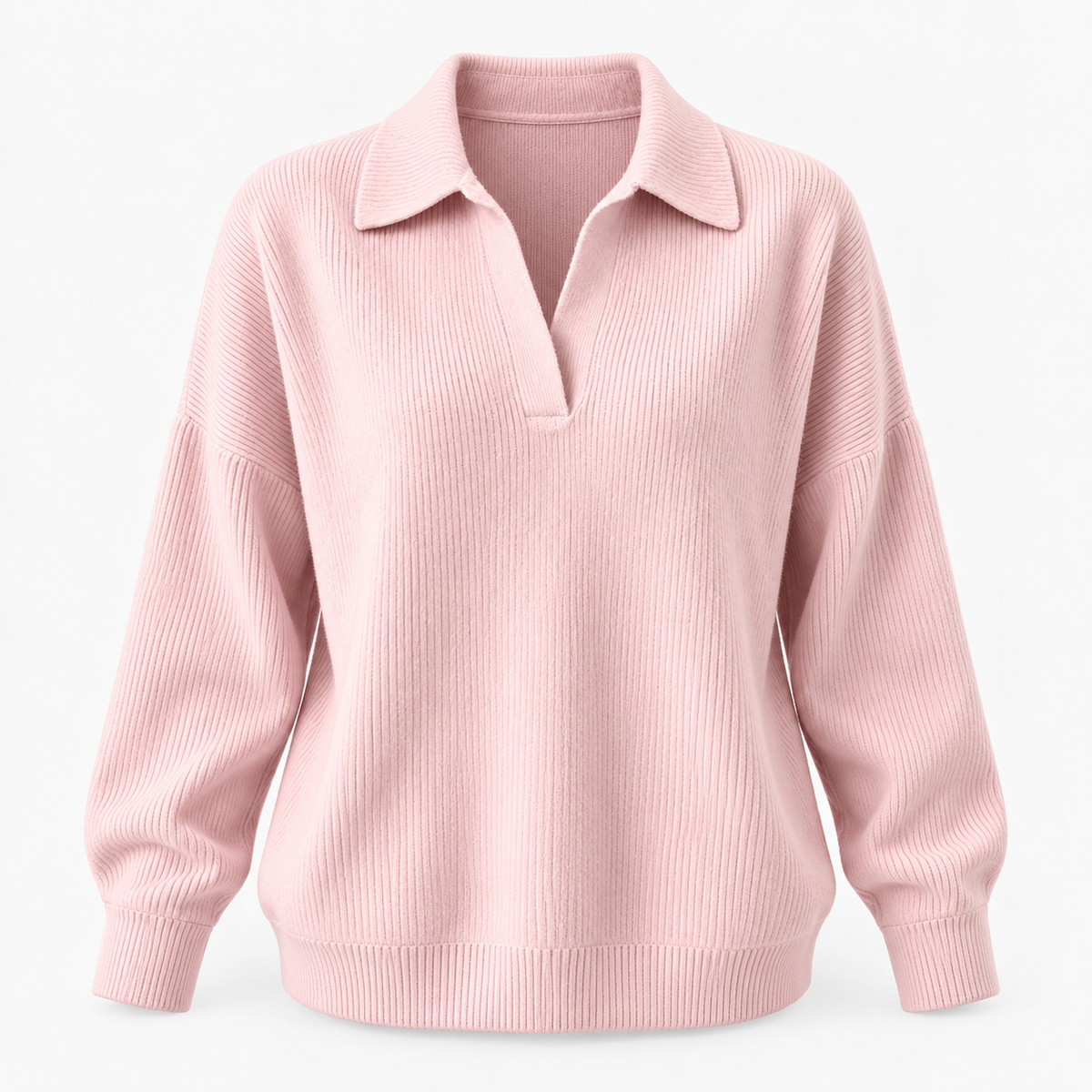 Lois Soft Spread-Collar V-Neck Top | Hudson & Wells