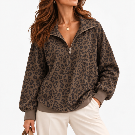 Loretta Lightweight Pullover, Half-Zip — Coffee | Hudson & Wells