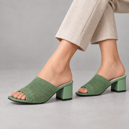 Lorna Women's Cushioned Slide Sandals — Green | Hudson & Wells