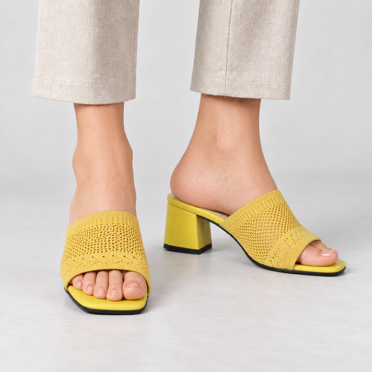 Lorna Women's Cushioned Slide Sandals — Yellow | Hudson & Wells