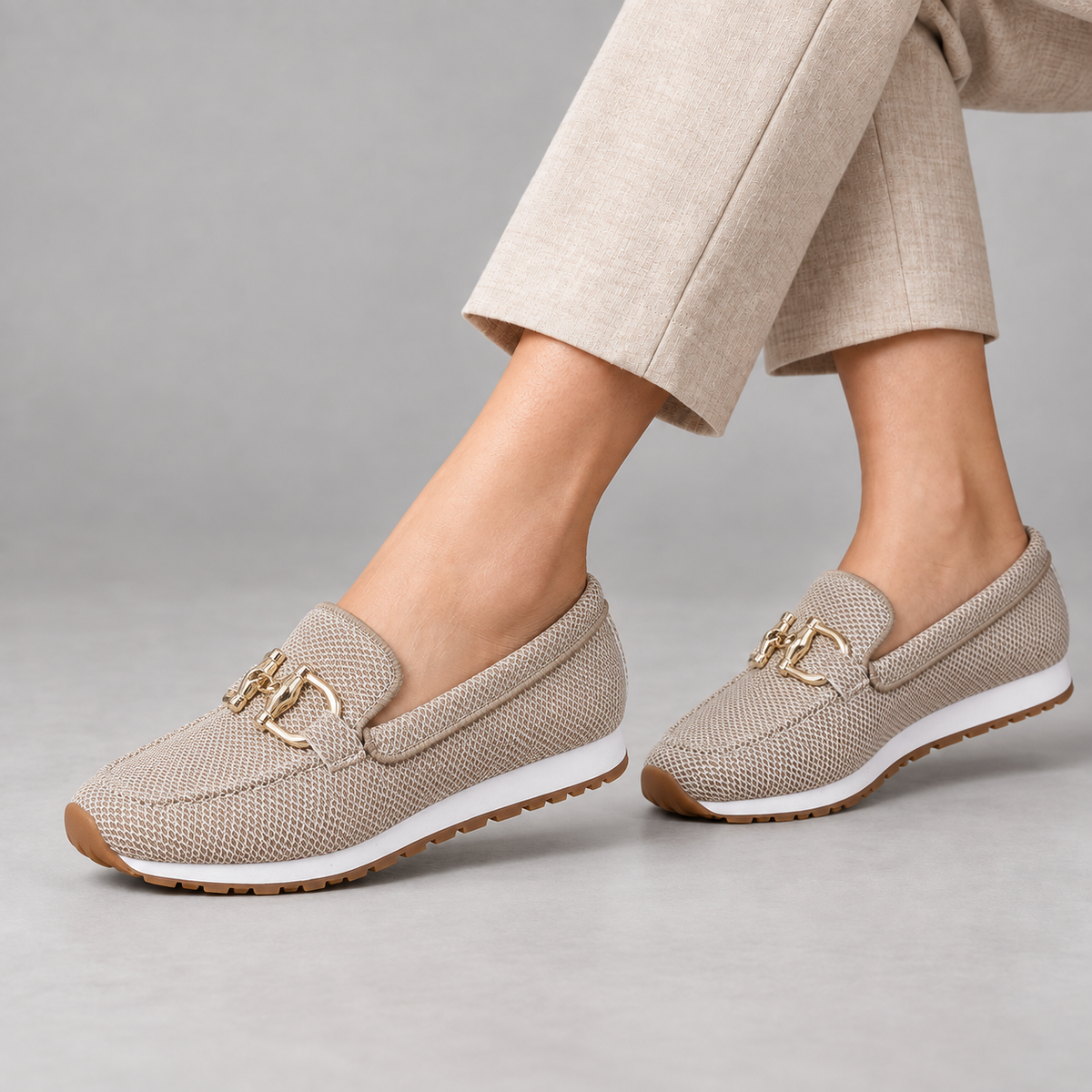 Lorraine Women's Cushioned Comfort Shoes — Khaki | Hudson & Wells