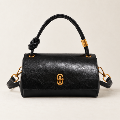 Louisa Comfort Knotted-Handle Bag — Black | Hudson & Wells