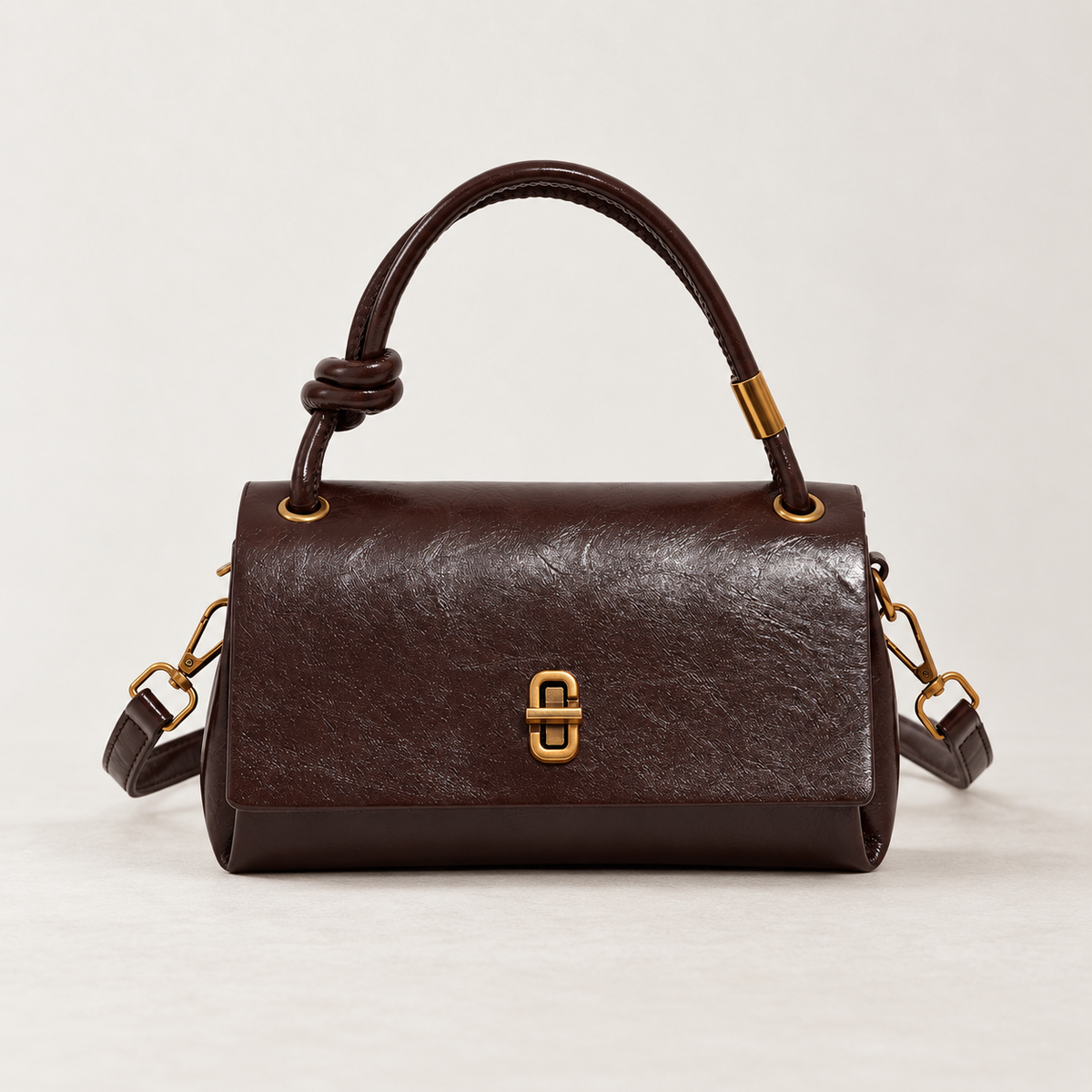 Louisa Comfort Knotted-Handle Bag — Coffee | Hudson & Wells