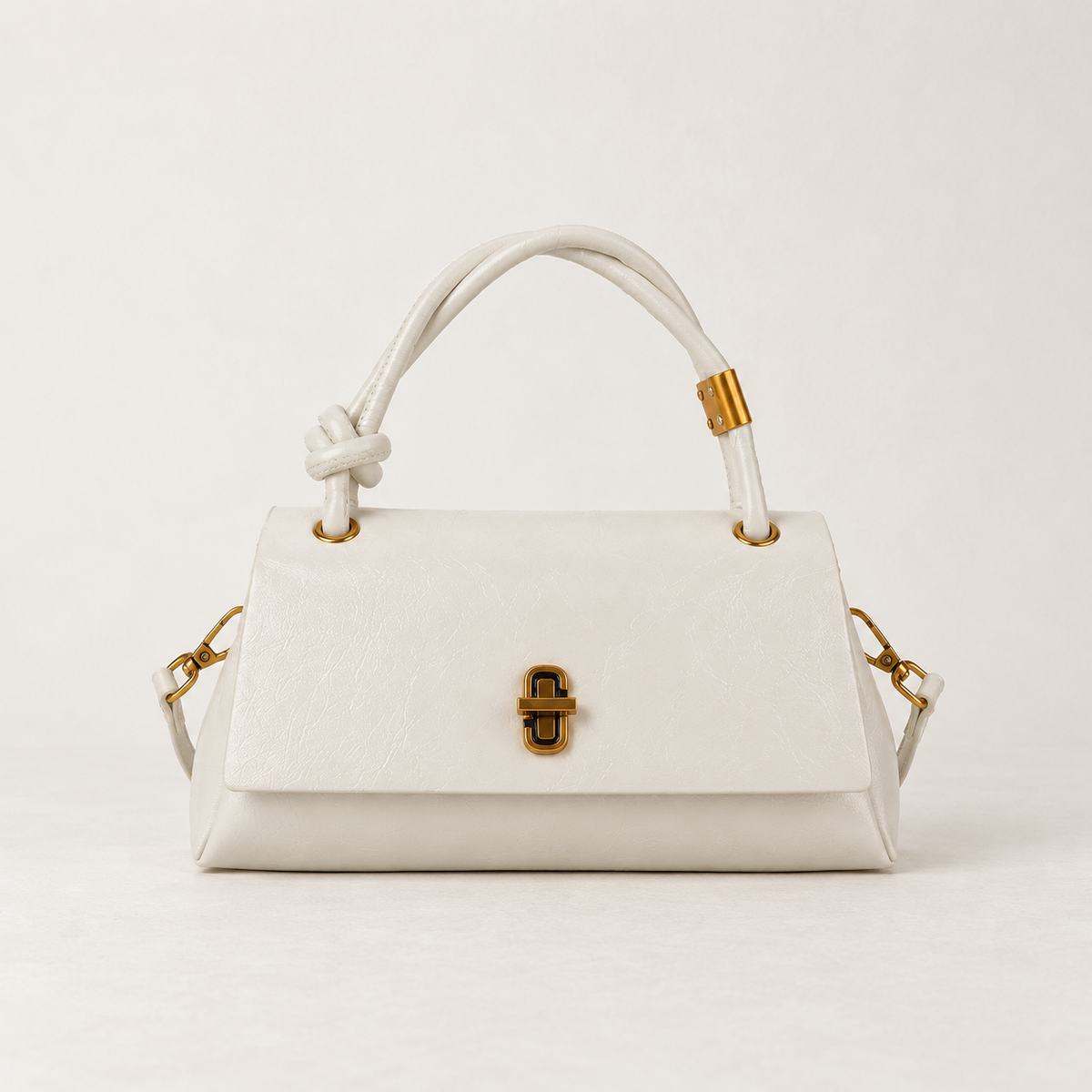 Louisa Comfort Knotted-Handle Bag — Off White | Hudson & Wells