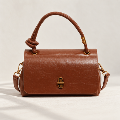 Louisa Comfort Knotted-Handle Bag — Yellow / Brown | Hudson & Wells