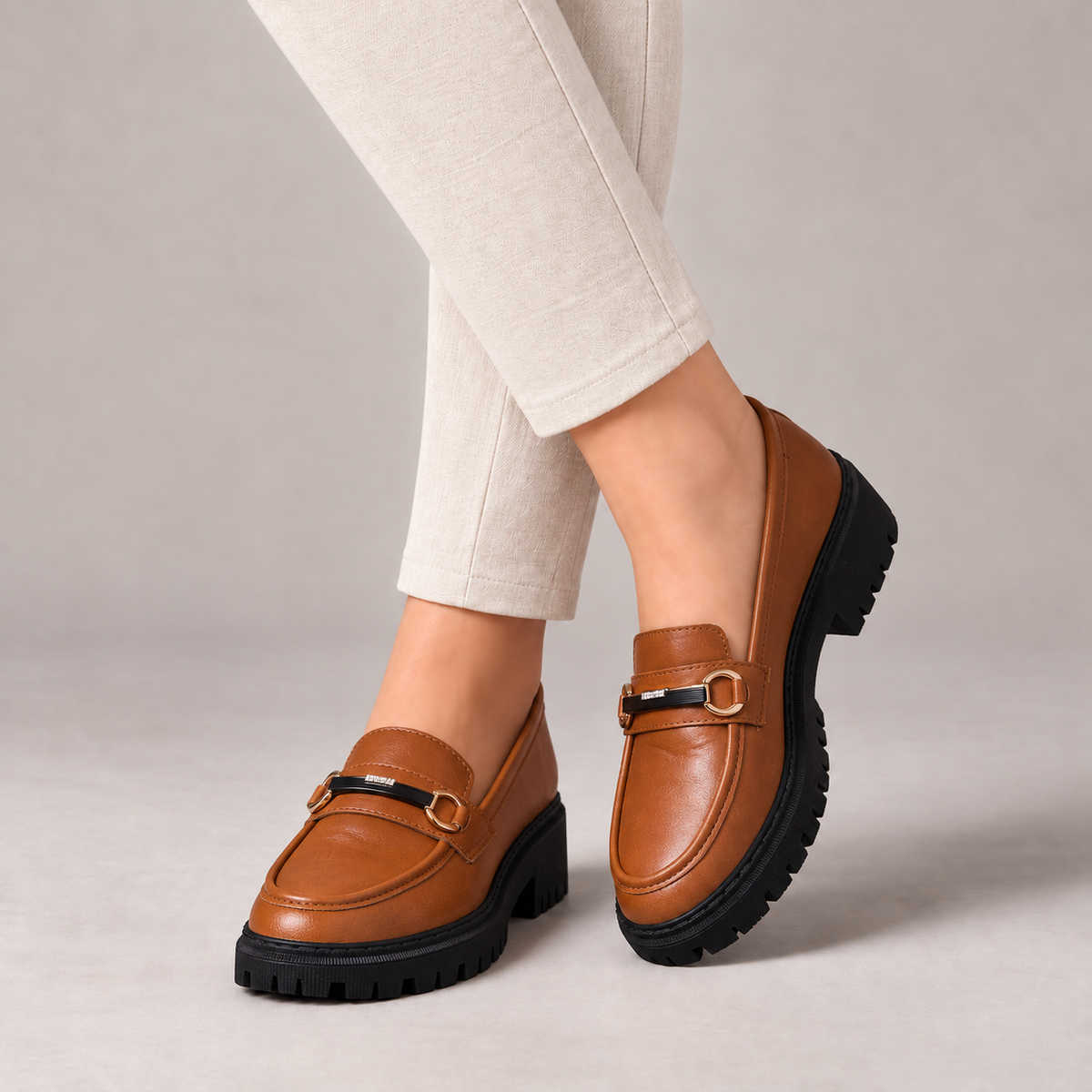 Lucy Comfort Platform Loafers — Brown | Hudson & Wells