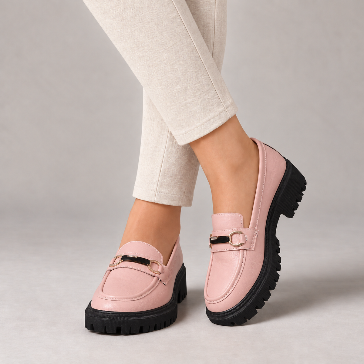 Lucy Comfort Platform Loafers — Pink | Hudson & Wells