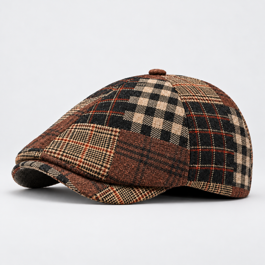 Luther men's driving cap in Brown – square side view