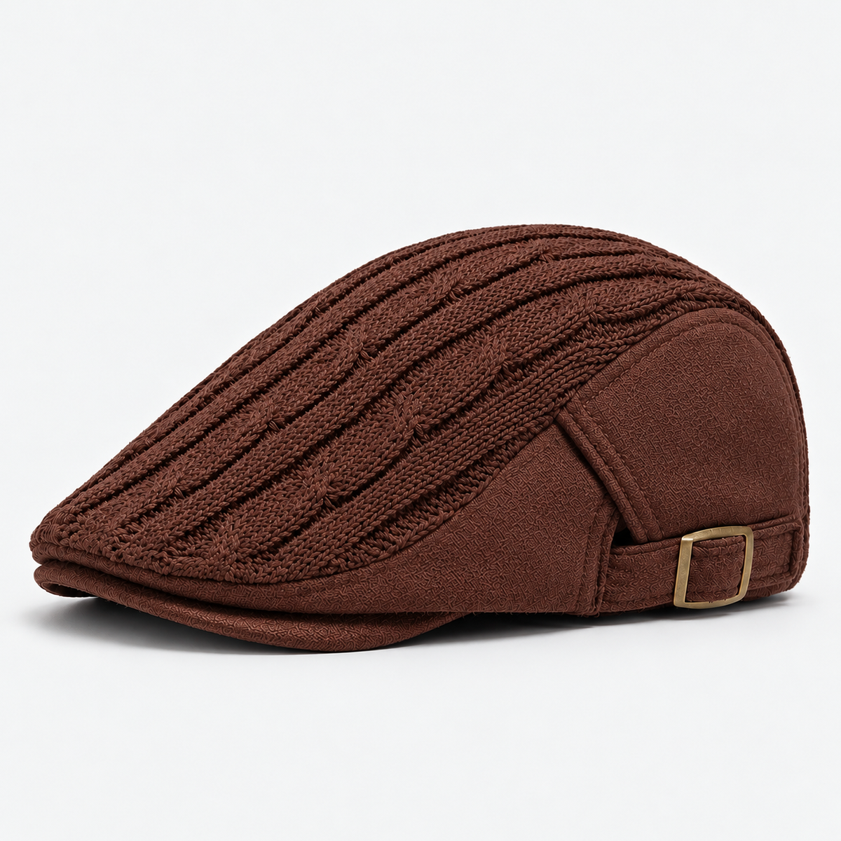 Malcolm men's driving cap in Brown – square side view