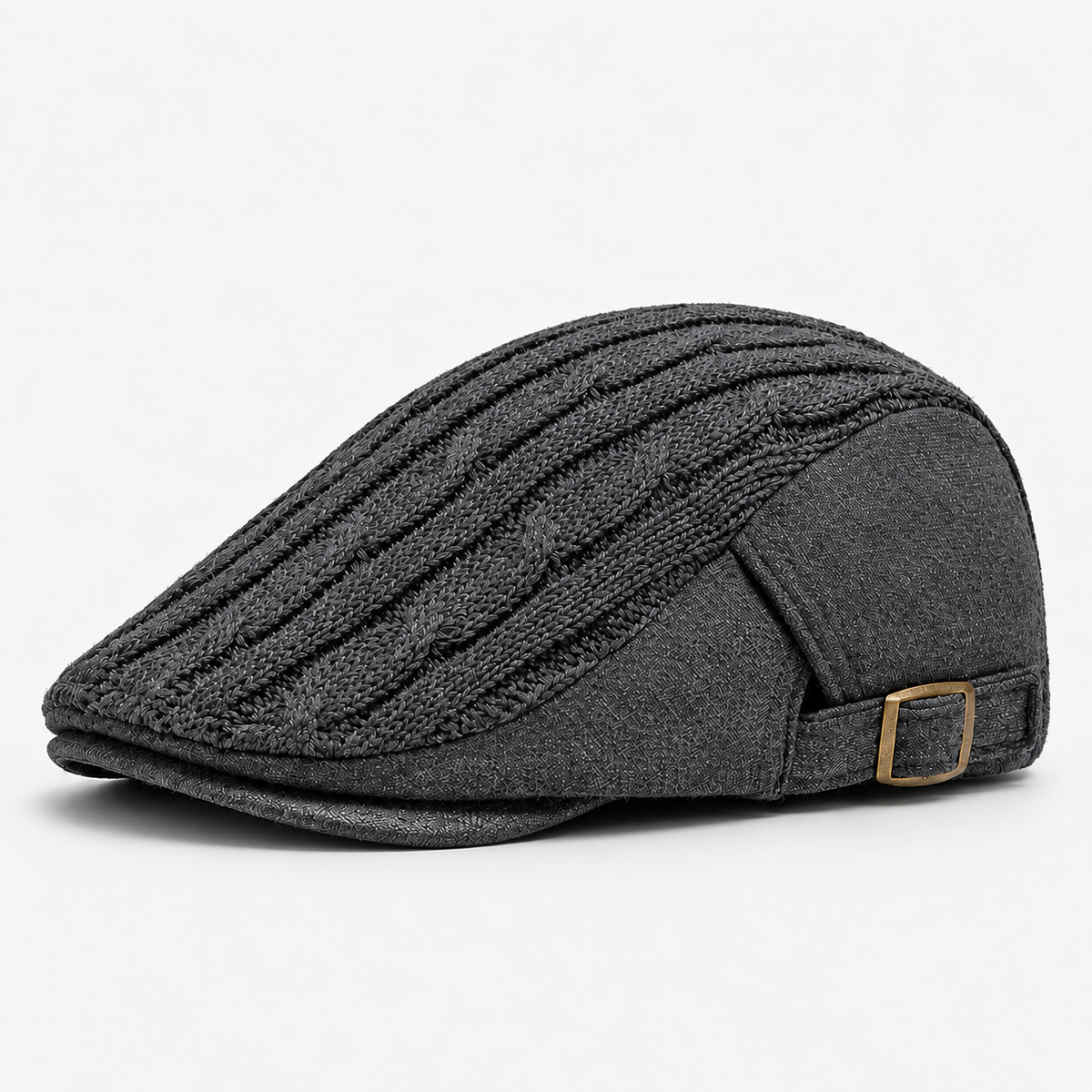 Malcolm men's driving cap in Gray – square side view