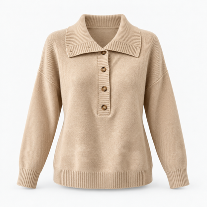 Marcia Relaxed Fit Wide-Collar Pullover Sweater | Hudson & Wells