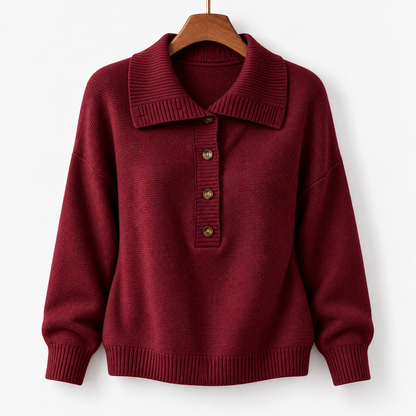 Marcia Relaxed Fit Wide-Collar Pullover Sweater | Hudson & Wells