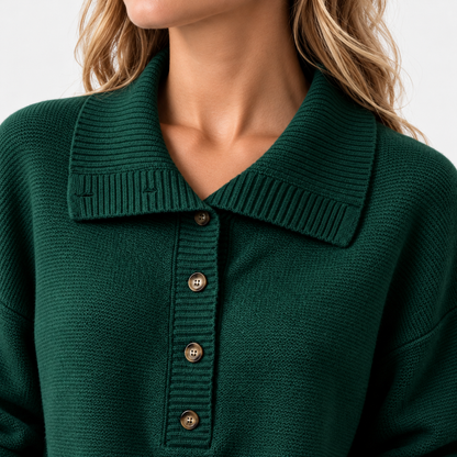 Marcia Relaxed Fit Wide-Collar Pullover Sweater | Hudson & Wells
