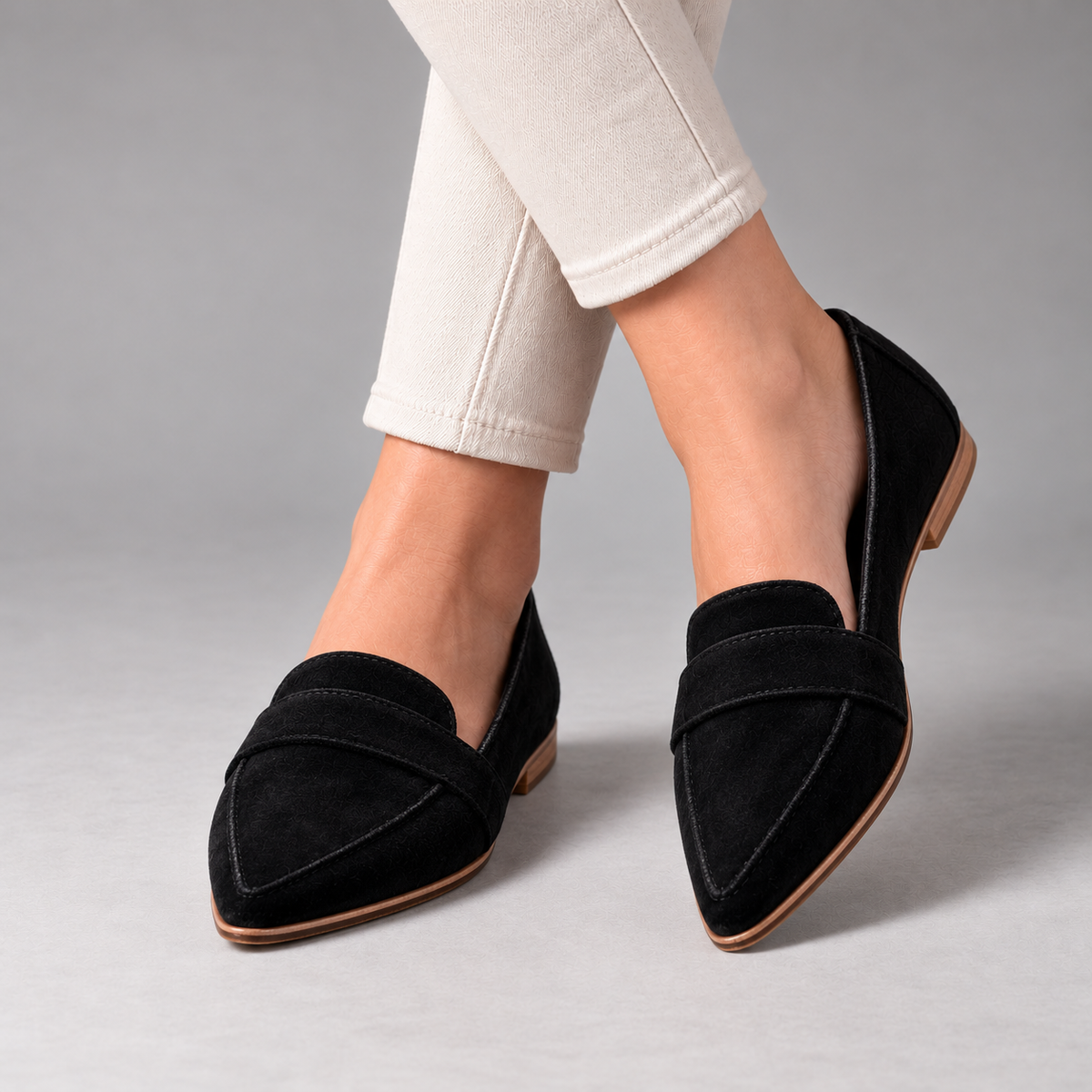 Margery Easy Slip-On Penny Loafers — Black | Hudson & Wells
