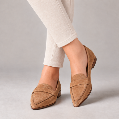 Margery Easy Slip-On Penny Loafers — Khaki | Hudson & Wells