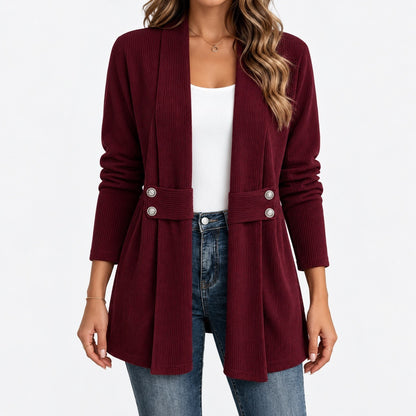 Marilyn Relaxed Fit Ribbed Jacket, Waist Tabs | Hudson & Wells