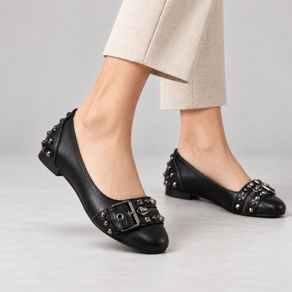 Mavis Women's Everyday Ballet Flats, Buckle Strap | Hudson & Wells