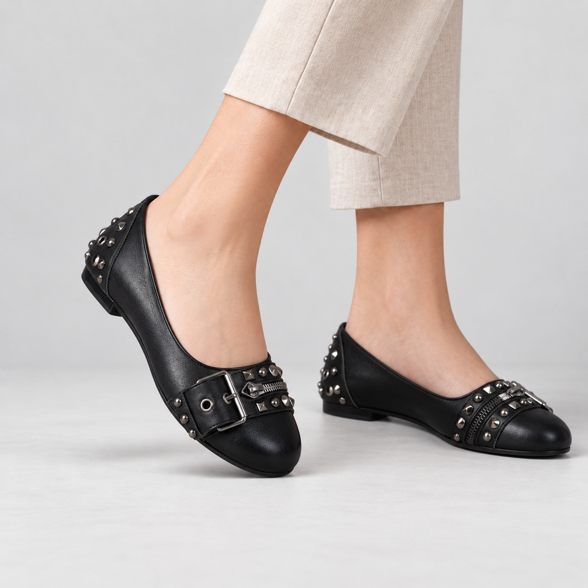 Mavis Women's Everyday Ballet Flats, Buckle Strap | Hudson & Wells