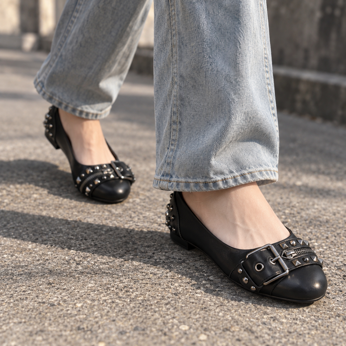Mavis Women's Everyday Ballet Flats, Buckle Strap | Hudson & Wells