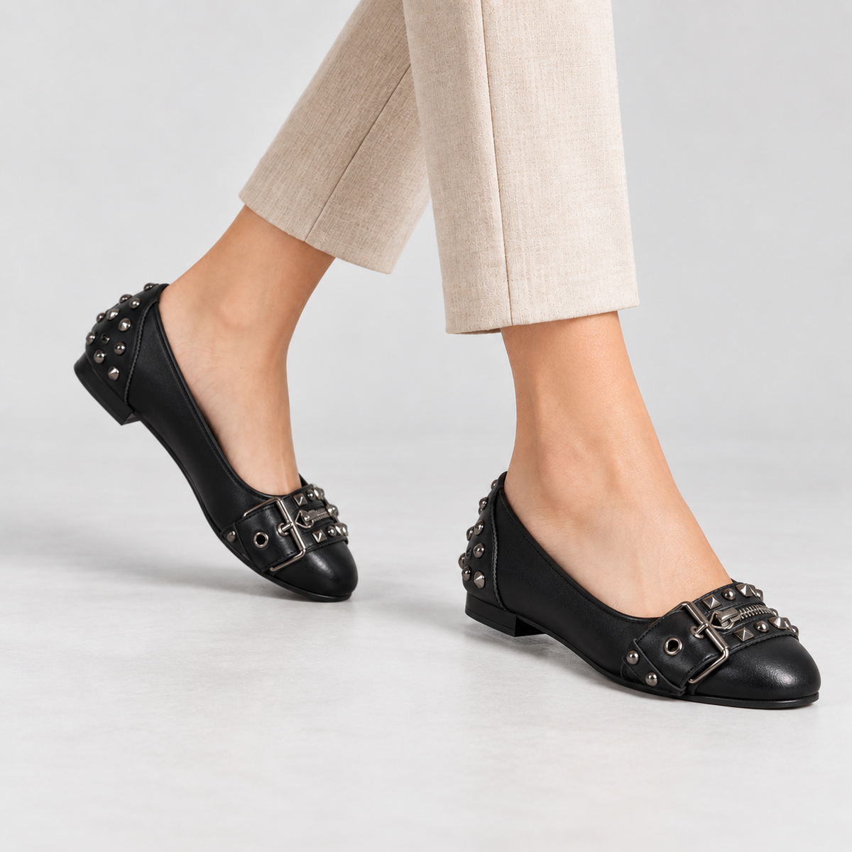Mavis Women's Everyday Ballet Flats, Buckle Strap | Hudson & Wells