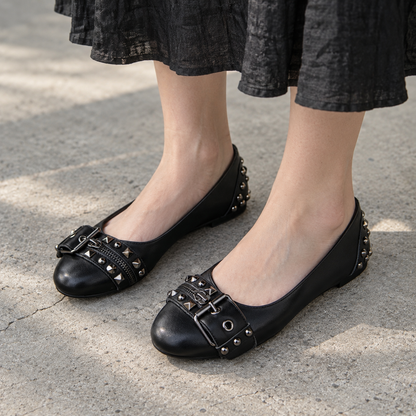 Mavis Women's Everyday Ballet Flats, Buckle Strap | Hudson & Wells