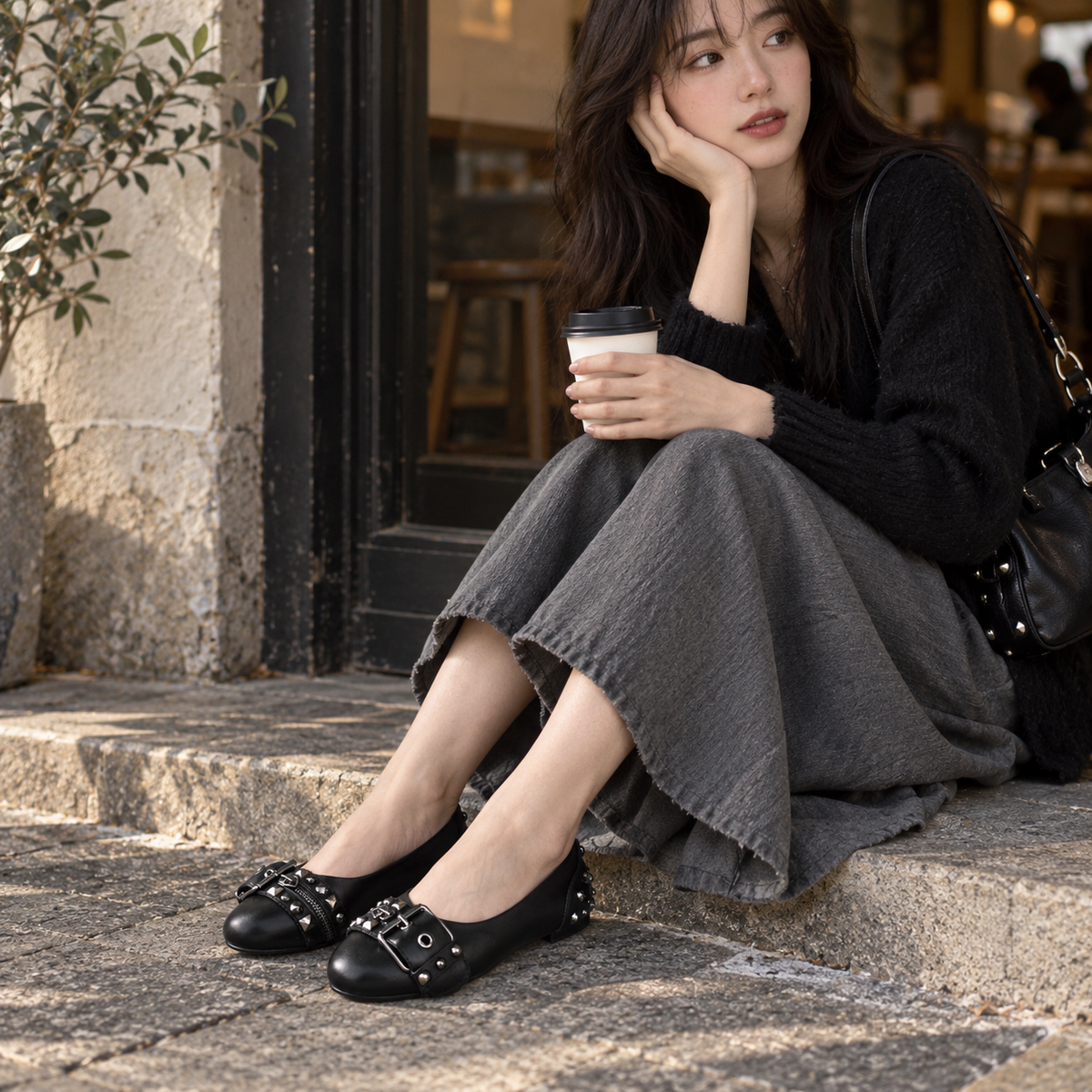 Mavis Women's Everyday Ballet Flats, Buckle Strap | Hudson & Wells