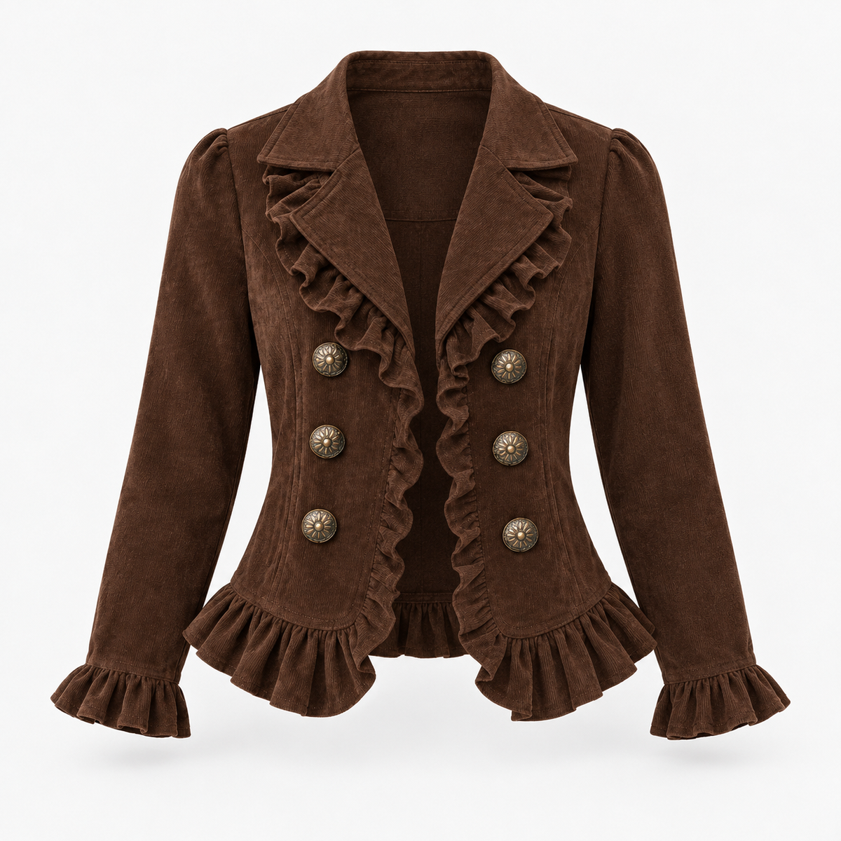 Minerva Stretch Ruffle-Trim Jacket, Cropped | Hudson & Wells