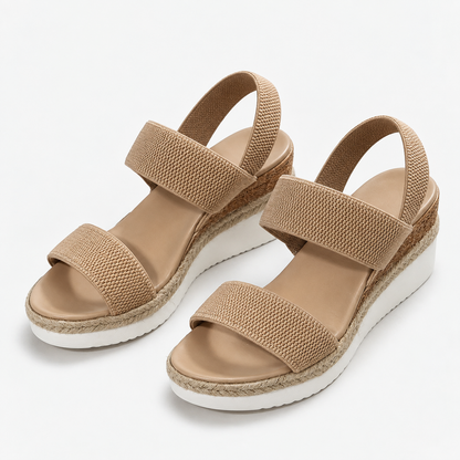 Molly Comfort Elastic Wedge Sandals | Hudson & Wells