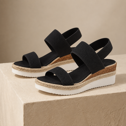 Molly Comfort Elastic Wedge Sandals | Hudson & Wells