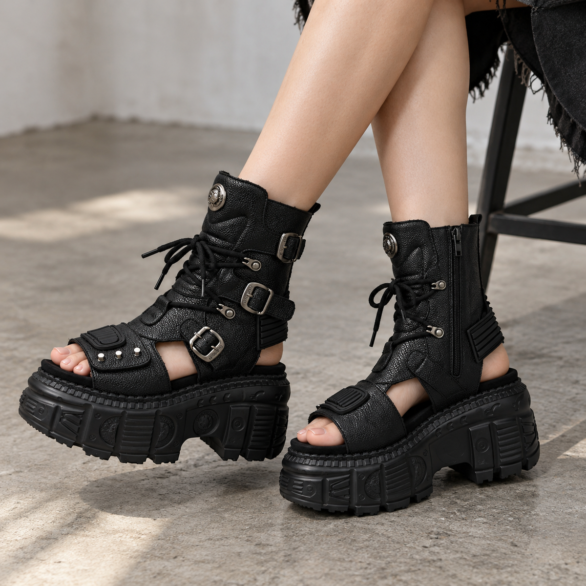Myra Stretch Platform Sandal Boots | Hudson & Wells