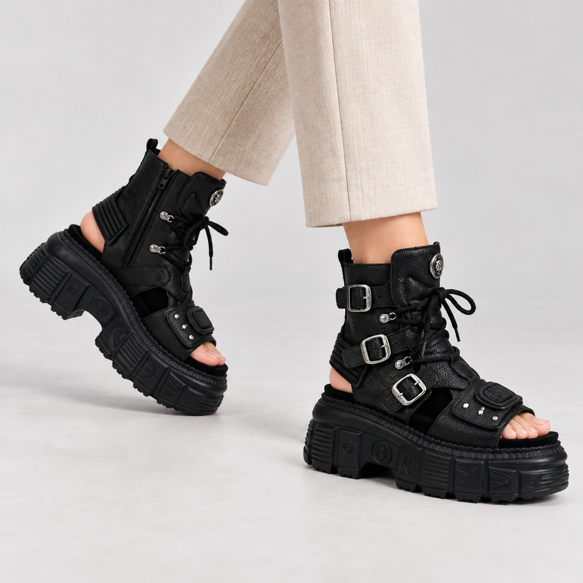 Myra Stretch Platform Sandal Boots | Hudson & Wells