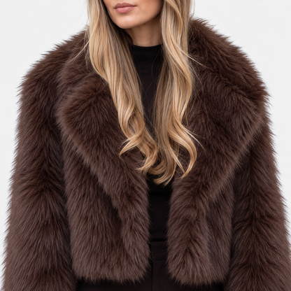 Myrtle Comfort Plush Cropped Jacket, Wide Lapels | Hudson & Wells