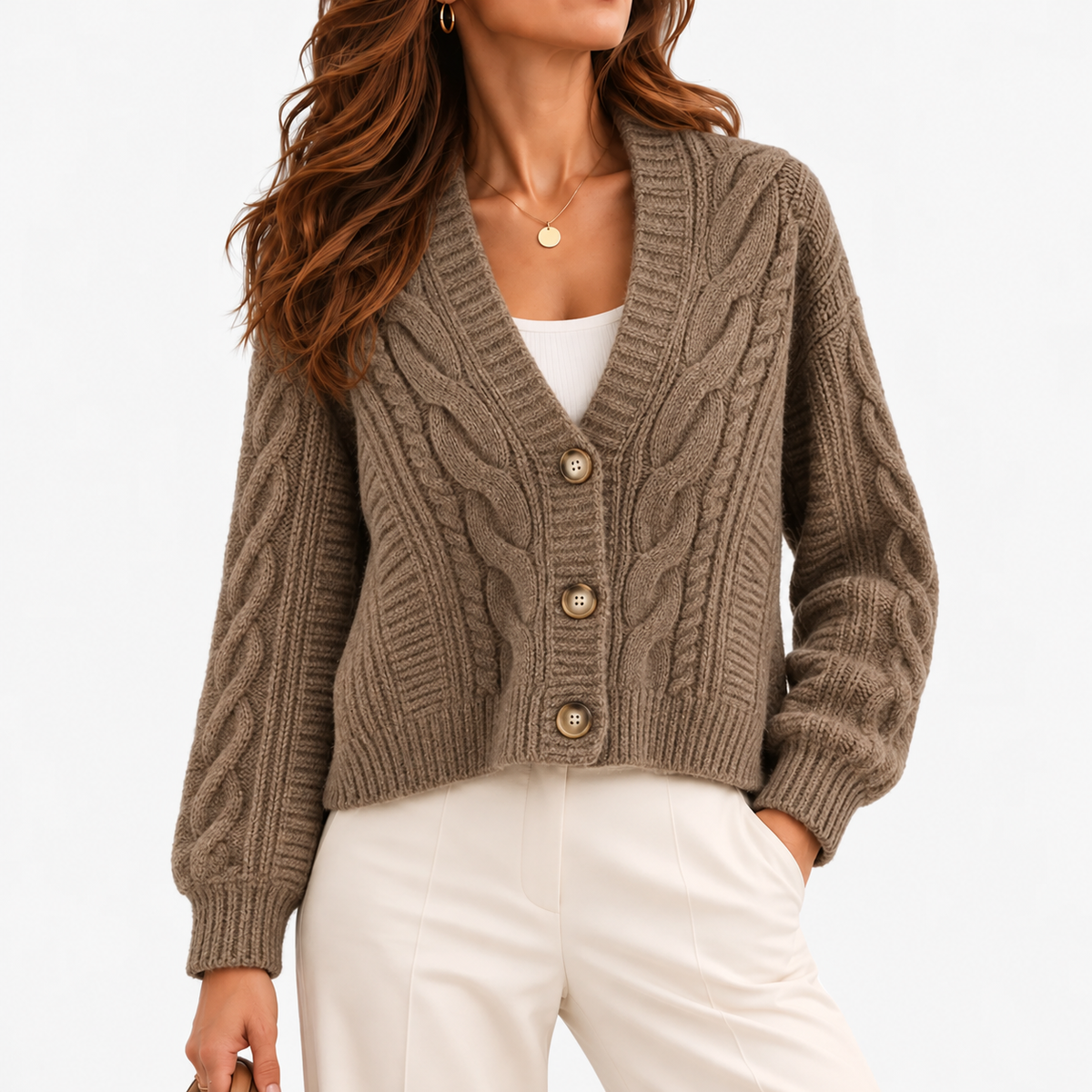 Nanette Soft Cardigan Sweater — Camel | Hudson & Wells