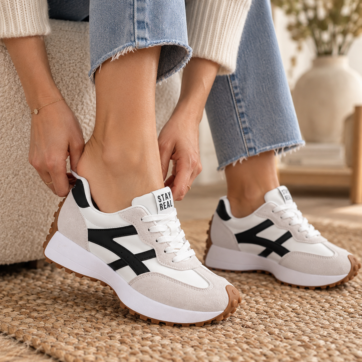 Naomi Women's Breathable Textile Walking Sneakers | Hudson & Wells