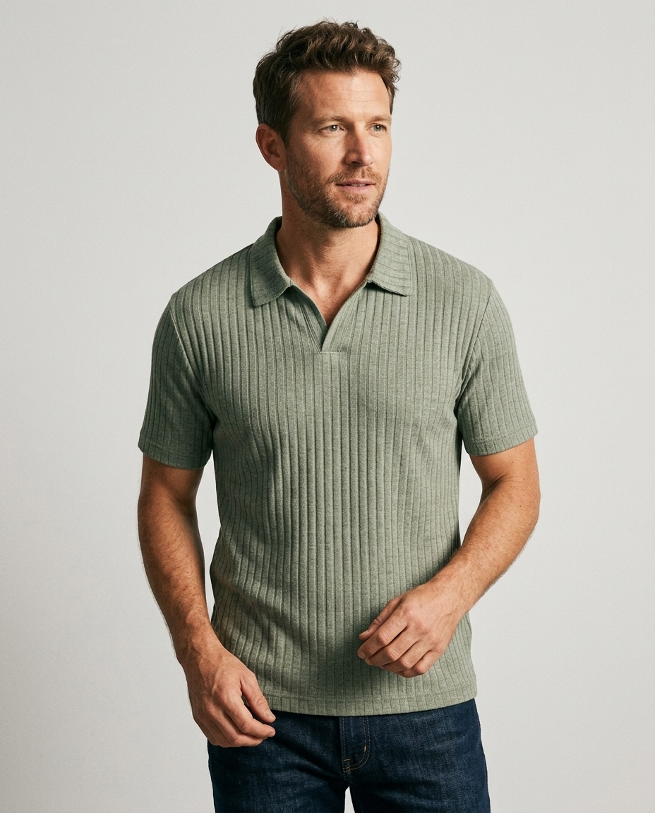 Nash Ribbed Polo | Hudson & Wells