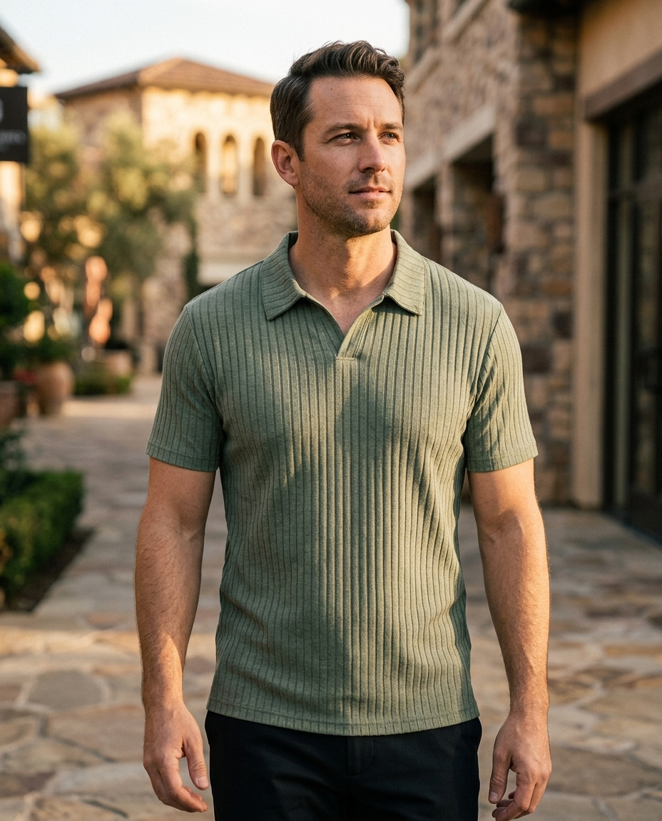 Nash Ribbed Polo | Hudson & Wells