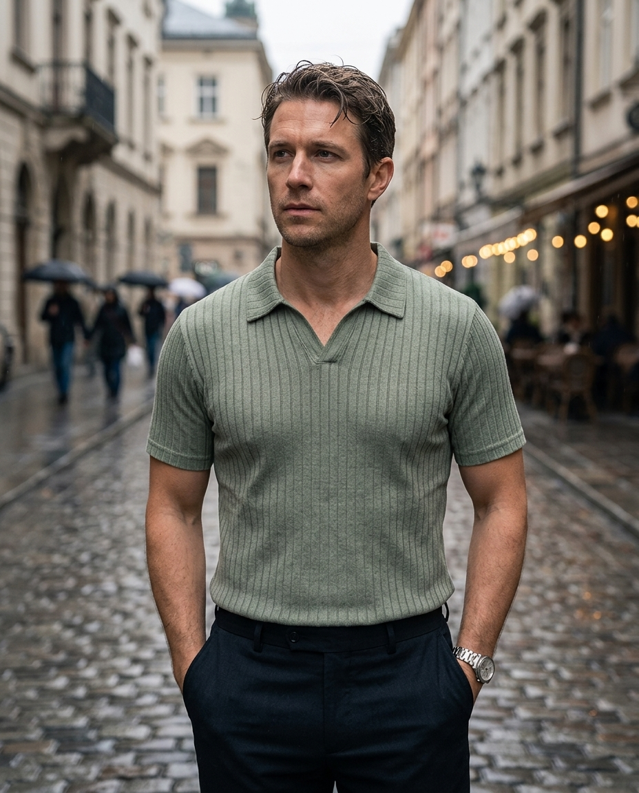Nash Ribbed Polo | Hudson & Wells