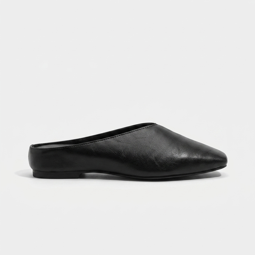 Nash V-Cut Mule — Black | Hudson & Wells