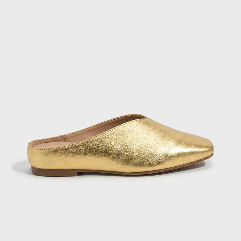 Nash V-Cut Mule — Gold | Hudson & Wells